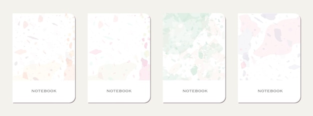 Vector notebook cover design terrazzo abstract