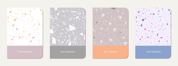 Vector notebook cover design terrazzo abstract