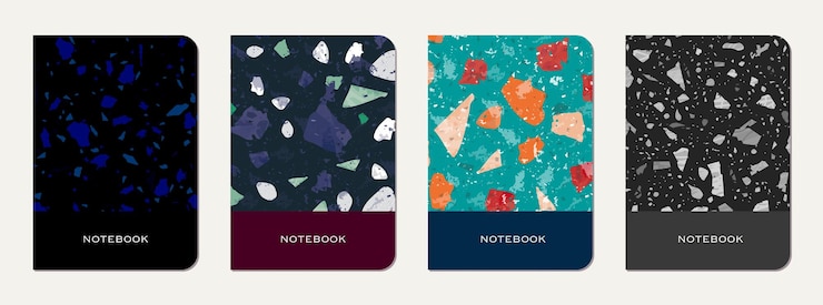 Vector notebook cover design terrazzo abstract