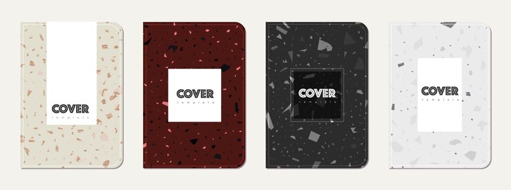 Vector notebook cover design terrazzo abstract