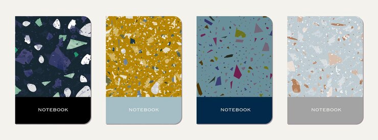 Vector notebook cover design terrazzo abstract