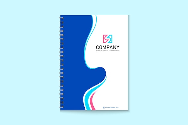 notebook cover template in flat style