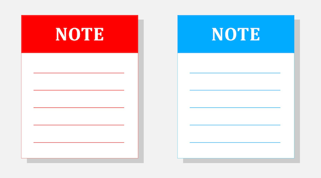 Notebook labels and notepad template Vector design