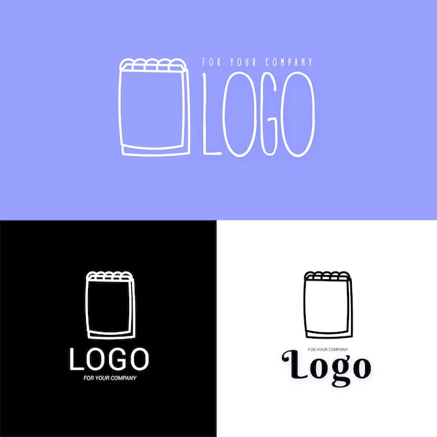 notebook logotype paperlogo notebook icon for web design or company isolated vector illustration Eps