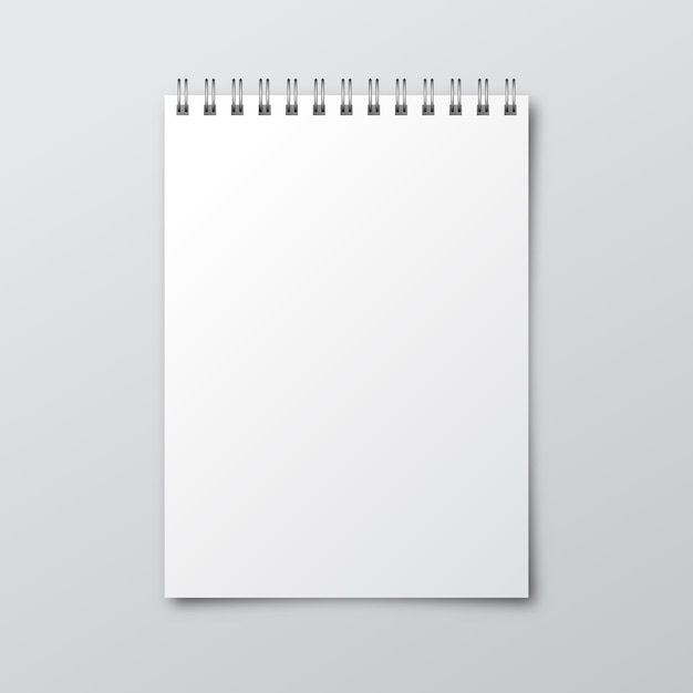 Vector notebook. mockup van papieren notitieblok. sjabloon voor notebook