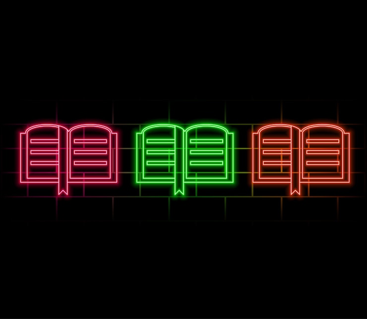 Vector notebook neon sign notepad with text glowing icon vector illustration for design school concept