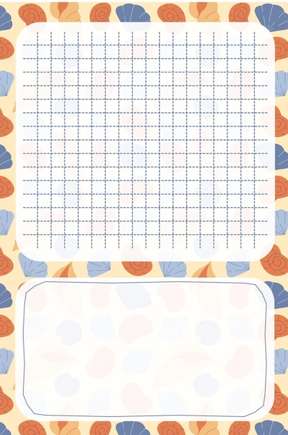 Vector notebook page for notes page for an organizer or planner checkered page page with space for drawi