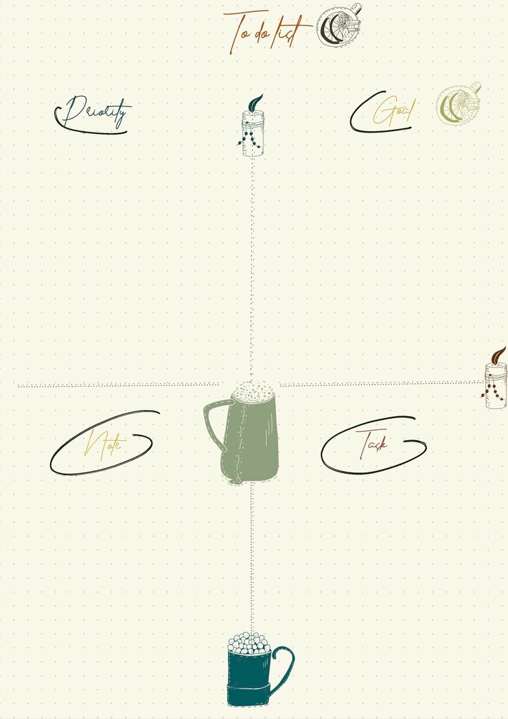 Vector notebook pages background pastel leaves tables timeline