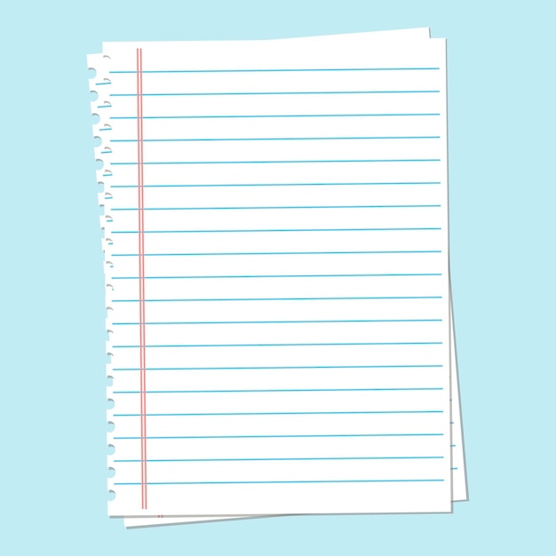 Notebook paper sheet Blank paper notepad in line