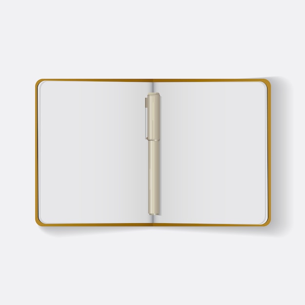 Vector notebook and pen