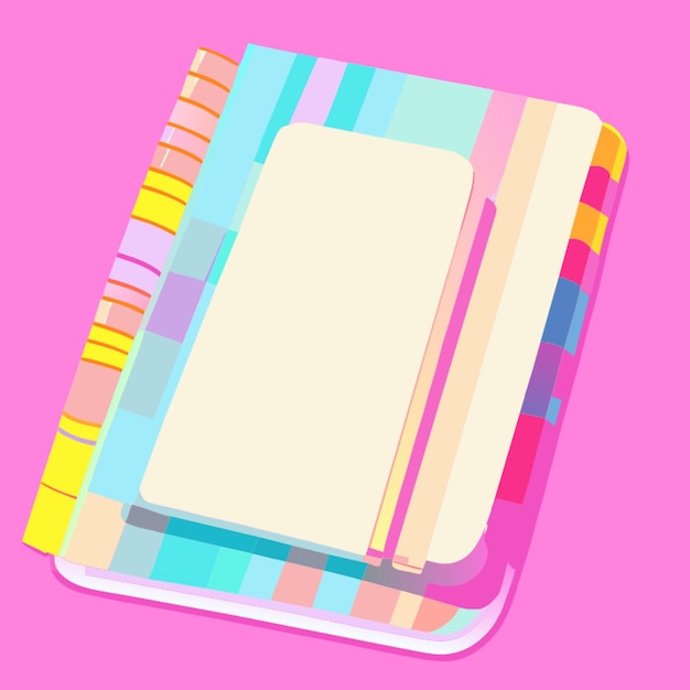 notebook and pencil vector illustration