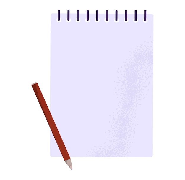 Notebook pencil white background Blank notepad red pencil office stationery Planning writing