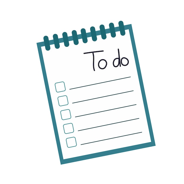 Notebook for planning to-do list, icon for planning