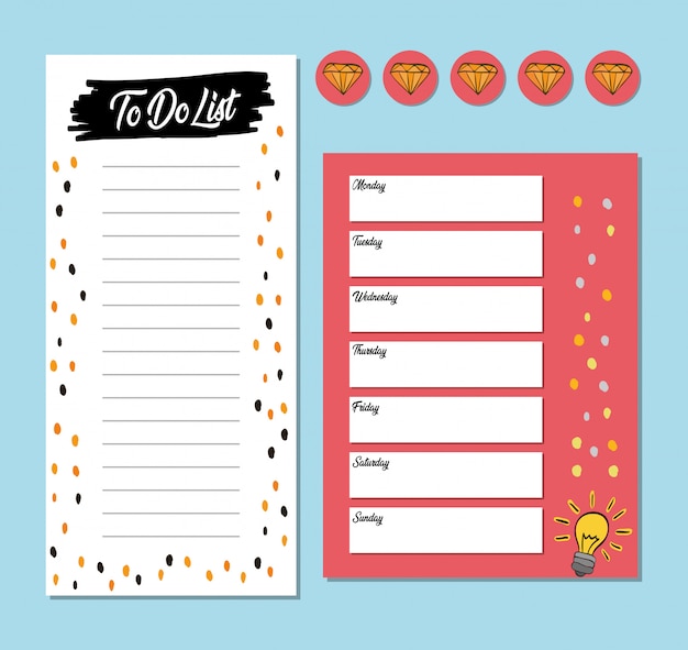 notebook school with supply illustration