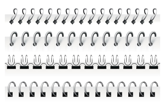 Notebook spirals wire steel ring bindings and springs for diary spiral binder or ringed for paper calendar can use as page or notepad divider