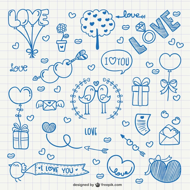 Notebook Valentine doodles