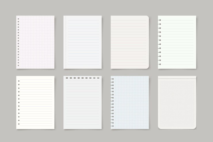 Vector ノートブック リアルなデザインのセットで様々な書類