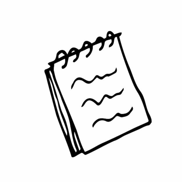 Notebook vector doodle icon. Sketchy hand drawn illustration