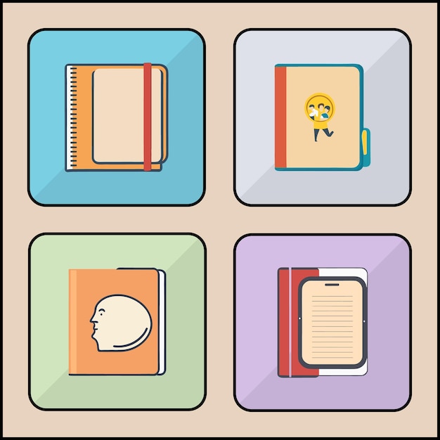 Notebook vector icon art