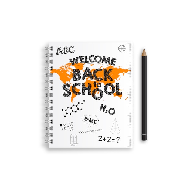 notebook with map 