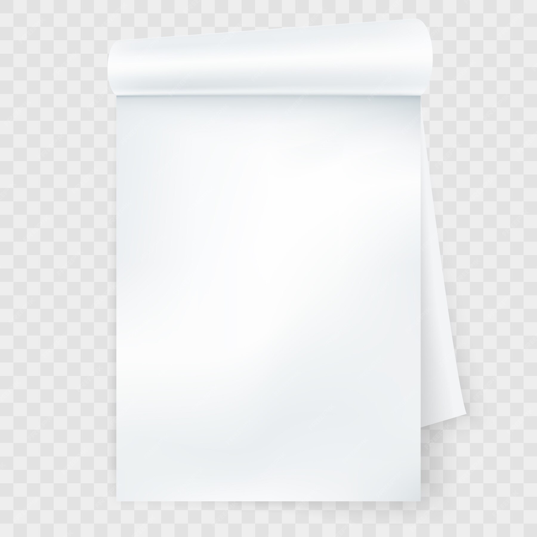 Premium Vector | Notebook with rolled page on transparent background