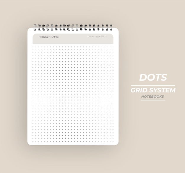 Notebooks sheets lined checkered with Dotted Grid Designs