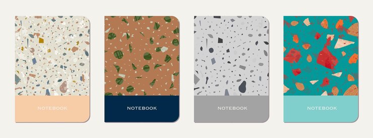 Vector notepad cover design terrazzo abstract