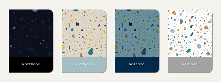 Vector notepad cover design terrazzo abstract