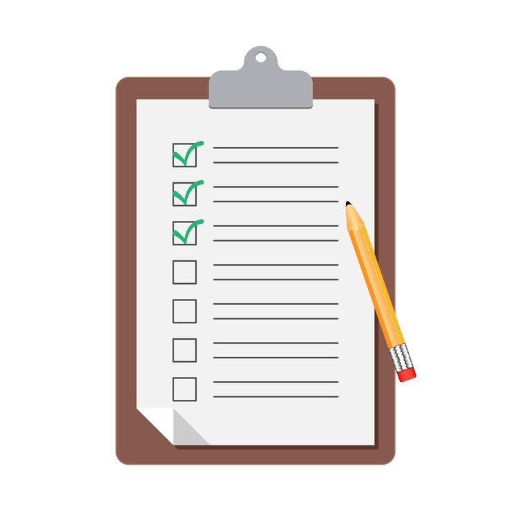 Vector notepad geïsoleerd op witte achtergrond checklist document illustratie