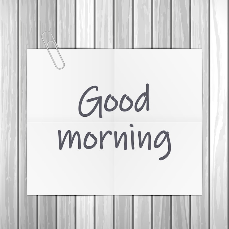 Vector notepad good morning text