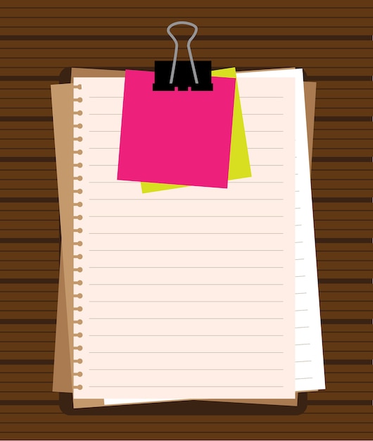notepad and paper sheets isolated on white background vector