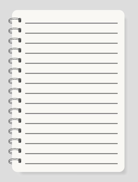 Vector notepad sheet on a spring in line empty space for your information place your text important note blank reminder personal diary write down writings vector illustration