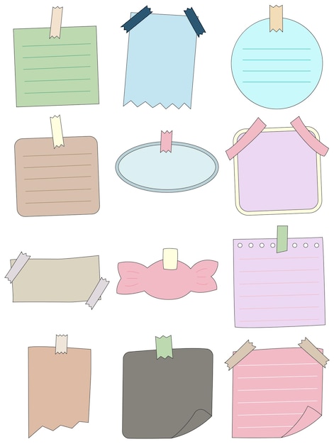 notepad vector set isolated on white background notepad simple cartoon hand drawn style