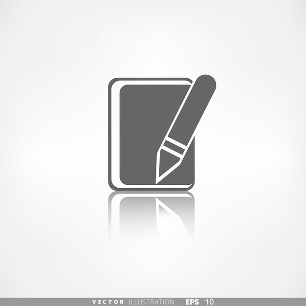 Vector notepad with pencil icon copybook