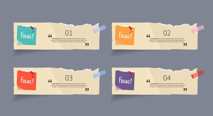 Vector notepapers stricker banner set