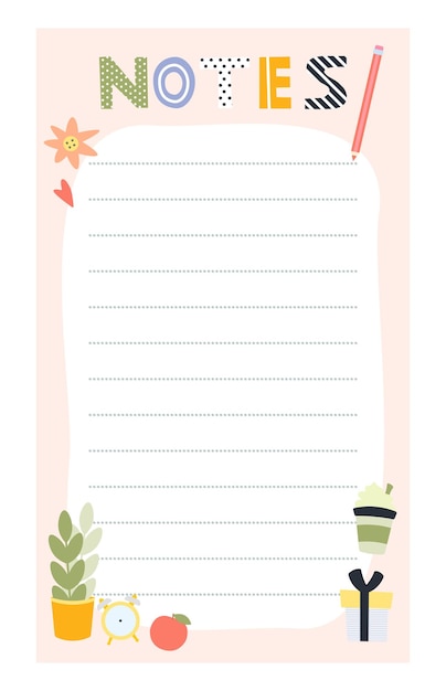 Notes template for planner Cute and trendy