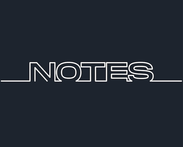 Notes text line art illustration