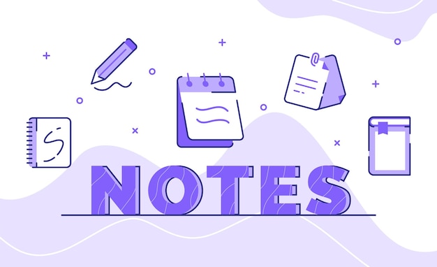 Notes typography word art background