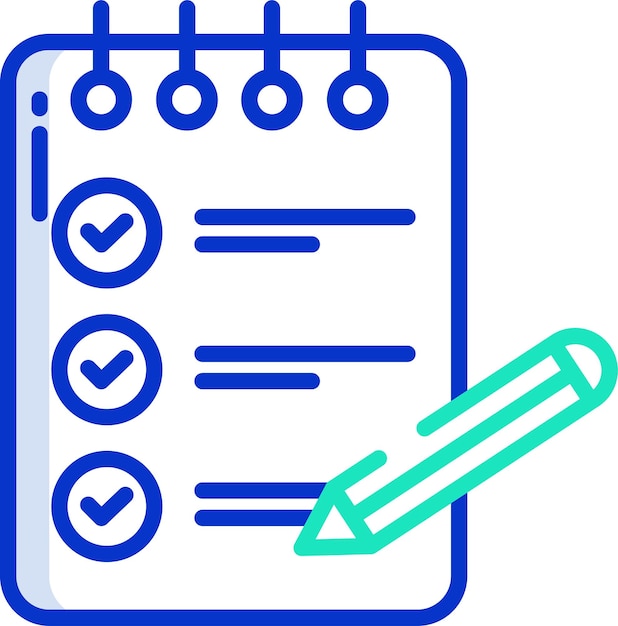 Notesolid outline color vector illustration