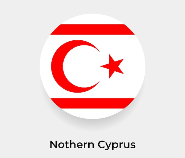 Nothern Cyprus flag bubble circle round shape icon vector illustration