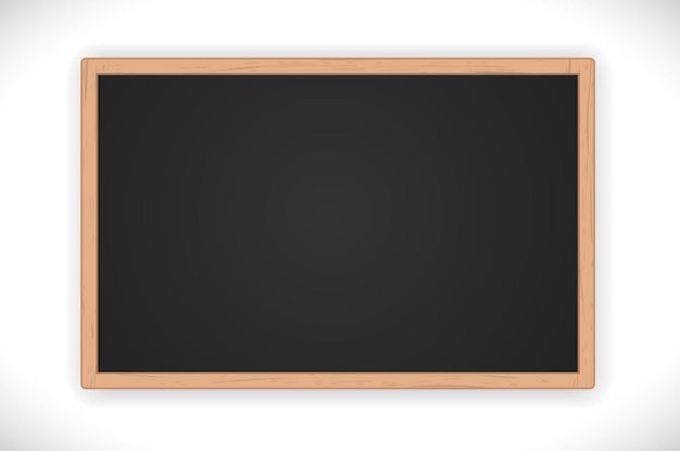 Vector notice blank black board with wood frame