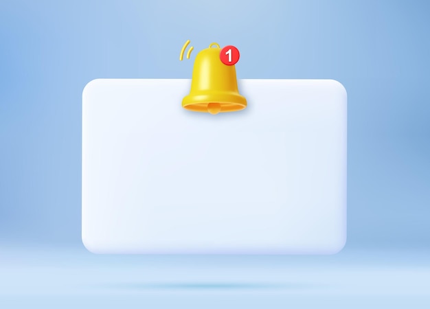 Vector notification 3d icon