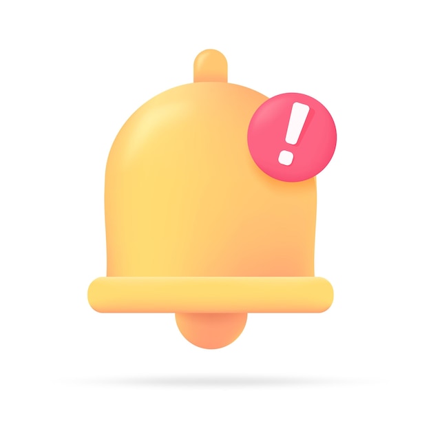 Vector notification bell 3d icon event notification concept important schedule 3d illustration