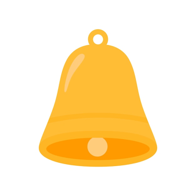 Notification bell icon. the golden alert bell is shaking.