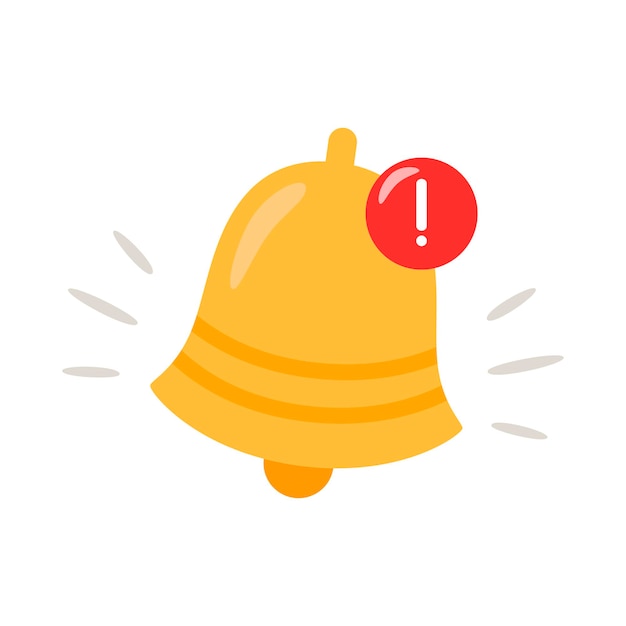 Notification bell icon. The golden alert bell is shaking.