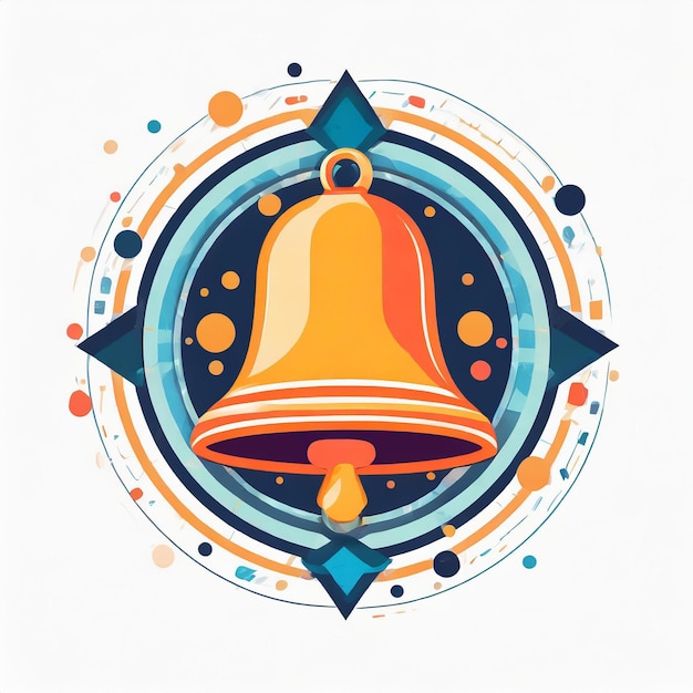 Vector notification bell on white background