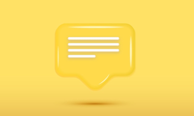 Vector notification message yellow icon bubble symbol or new contact alert chat and web flat design email