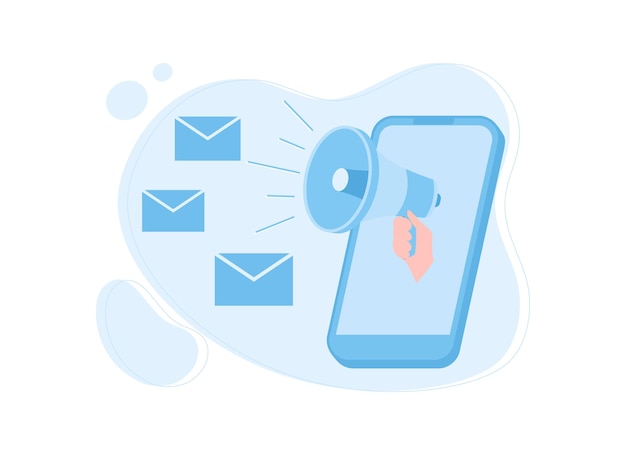 Notification messages trending concept flat illustration