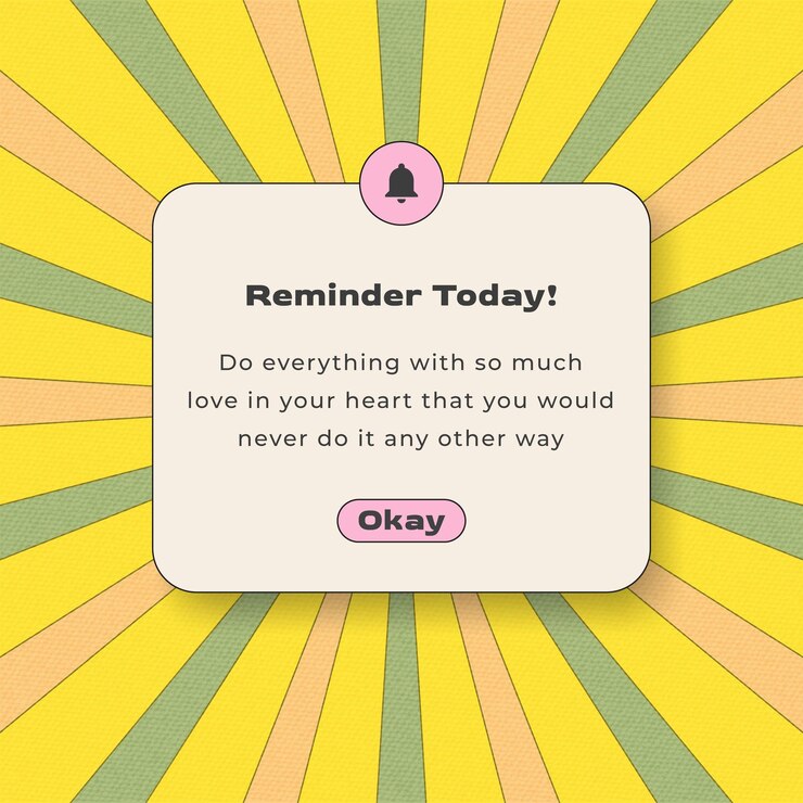 Vector notification reminder design for social media and instagram post