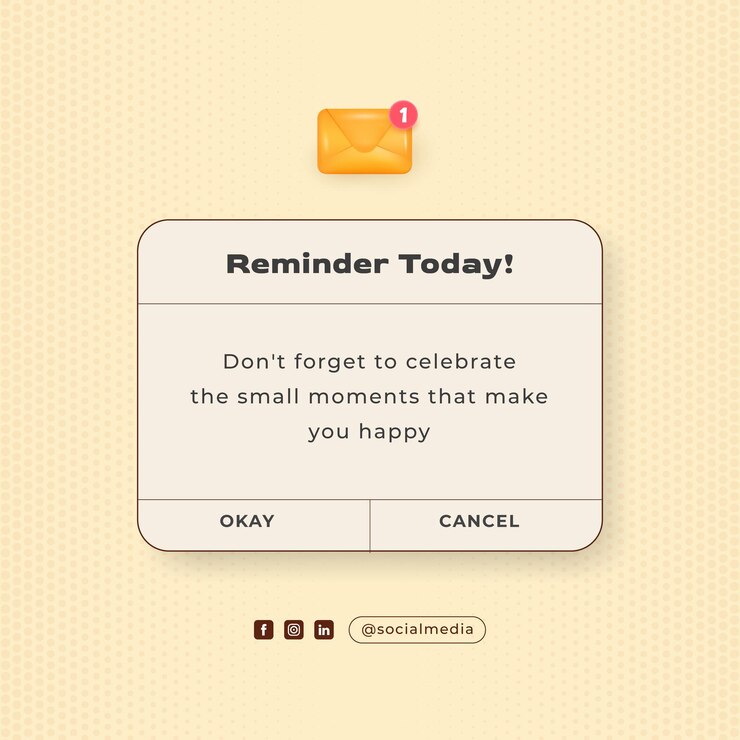 Vector notification reminder instagram post design